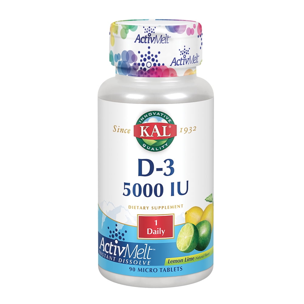 KAL Vitamin D3 5000 IU Natural Lemon Lime ActivMelt Micro Tablets