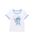 thumbnail image 2 of Stitch Girls Short Sleeve Ringer Graphic Tee, Sizes 4-16, 2 of 3