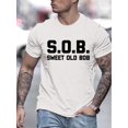 thumbnail image 1 of Men's Casual Summer T-Shirt with Print Pattern, Knit Fabric, Round Neck, Regular Fit, Adult Unisex - S.O.B. Sweet Old Bob Design, 1 of 8