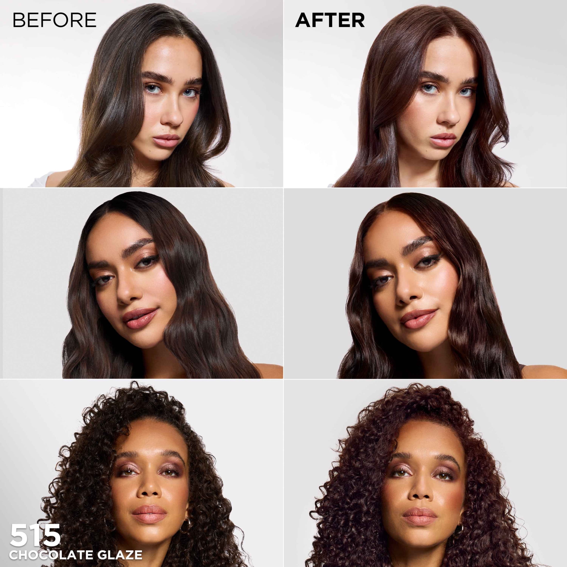 L’Oreal Paris Feria Multi-Faceted Shimmering Permanent Hair Color Kit, 515 Chocolate Glaze, for Adults