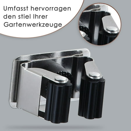 

Home Decor Clearance Sale Tool Holder - 304 Stainless Steel Prevents The Mop Holders From Rusting - Reliable Clamping Effect Thanks To Flexible Black Wheels