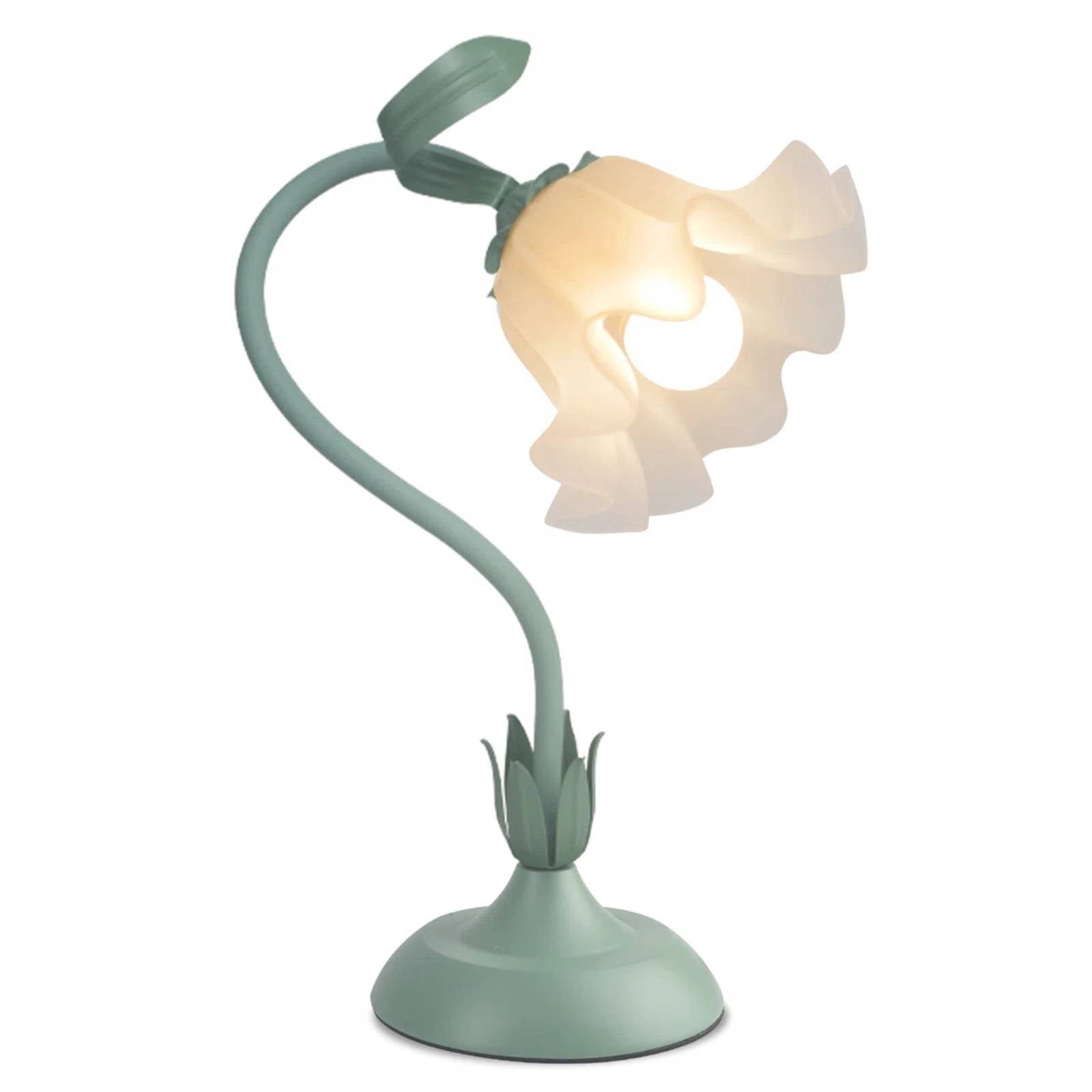 Floral Table Lamp with Adjustable Gooseneck, 3 Color Temperatures Bedside Lamp, E26 Base for Bedroom