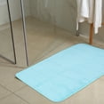 thumbnail image 3 of Unique Bargains 2 Pcs Memory Foam Bathroom Mat Non Slip Soft Bath Mats Rugs Machine Washable Blue 40x60cm+50x120cm, 3 of 6