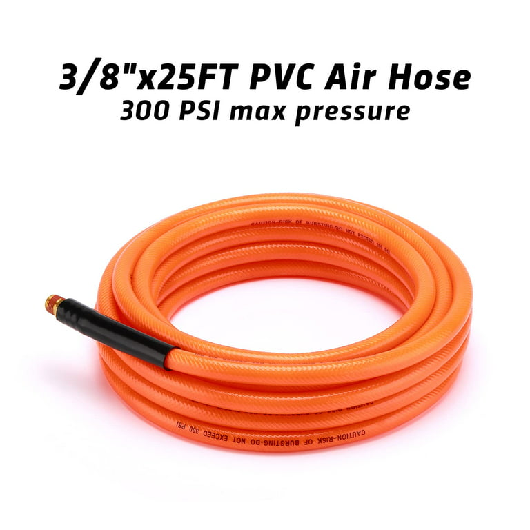 12175 15' x 3/8 PVC Air Compressor Hose Kit 250 Psi with Quick