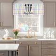 thumbnail image 5 of Valance Curtains for Kitchen Windows Happy Easter Words Spring Carrots Rod Pocket Valance Watercolor Striped Short Window Curtain Topper for Bedroom Living Room Bathroom 54x18in,1&nbsp;Panel, 5 of 9