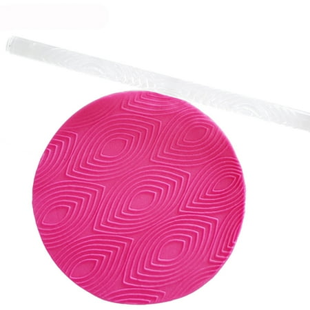 

Shiusina Embossing Acrylic Rolling Pin Fondant Sugar Craft Cake Baking Decorating Tool