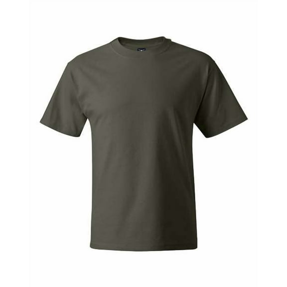 Hanes Mens Beefy-T Short-Sleeve T-Shirt, 4XL, Fatigue Green
