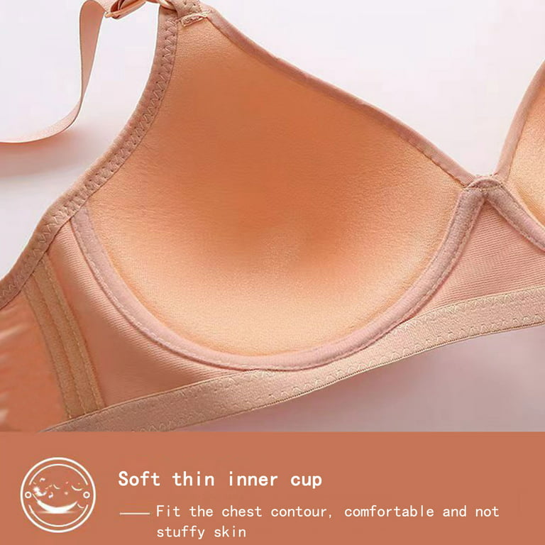 Underwear Women Large Straps Half Cup Type Gathered Thin Bra Set - China  Bra and Lingerie price