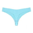 thumbnail image 1 of Xiao Hua Ropa interior sin costuras para mujer, bragas sexys de encaje estilo hipster, tanga, bragas, 3 piezas (azul fluorescente, L), 1 of 2