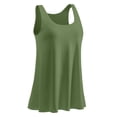 thumbnail image 5 of AirLoni Women's Tank Top With Built-In Bra Padded Sleeveless Round Neck Breathable Soft Camisoles Tops For Outer Inner Wear Sports Solid Color Green,M, 5 of 5