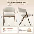 thumbnail image 2 of EOP Dining Chairs Set of 2, Mid Century Modern Fabric Kitchen Arm Chairs, Upholstered Dining Room Chairs with Iron Legs, Padded Seat for Living Room, Restaurant, Cafe, Beige, 2 of 7