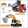 thumbnail image 2 of Remote Control Excavator and Dump Truck Toy Set - RC Construction Vehicles Toy with Lights and Sounds, Present for Toddlers 6-12 Year Boys Girls, 2 of 6