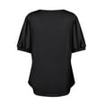 thumbnail image 5 of Womens Tops Women's T Shirt Tee Casual V-neck Short-sleeved T-shirt Solid Button Top, 5 of 5