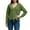 Dark Green, variant on Women's Frayed Hem Crop Sweater V-Neck Long Sleeve Casual Pullover (Black, 2XL)