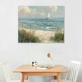 thumbnail image 2 of ONETECH Sea Beach Canvas Wall Art Vintage Seascape Canvas Prints Wall Decor Ocean Sailboat Canvas Pictures Seagull Bird Canvas Artwork for Living Room Bedroom Office Decoration, 2 of 6