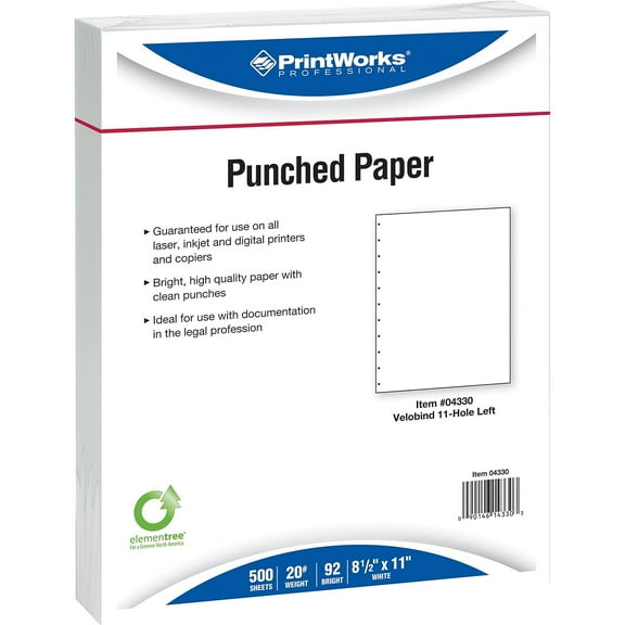 Printworks Professional 8.5" x 11" Copy Paper 20 Lbs. 92 Brightness 2500/Carton (04330)