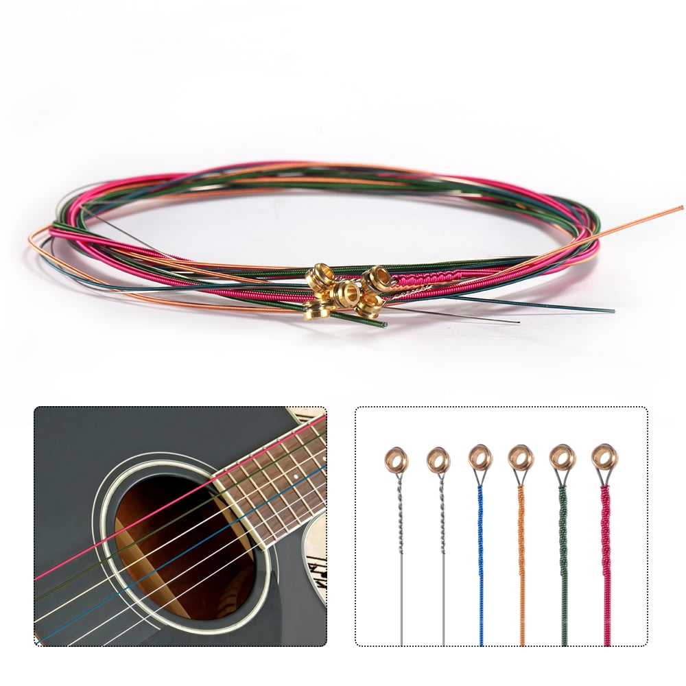 Color Strings Folk Steel Stringed Instrument Accessories Guitar Strings 6 Sets Comfortable and Environmentally Practical treatment 