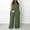 Green#004, variant on Plus Size Loose Fit One Piece Solid Color Halter Neck Sleeveless Cotton Rompers for Women
