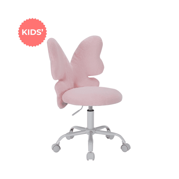 Impressions Vanity Kids Alexia Swivel Vanity Chair with Smooth Teddy Finish, and 360 Degree Spin