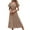 Brown Womens Summer Dress, variant on USSUMA Sundresses for Women Floral Print Short Sleeve Casual Dresses for Women Bohemian A-Line Flowy Smocked Long Maxi Dresses Women Summer V Neck Beach Dresses Wedding Guest
