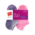 thumbnail image 2 of Hanes Ultimate Girls' No Show Socks, Moisture Wicking, 14-Pairs Assorted L, 2 of 3