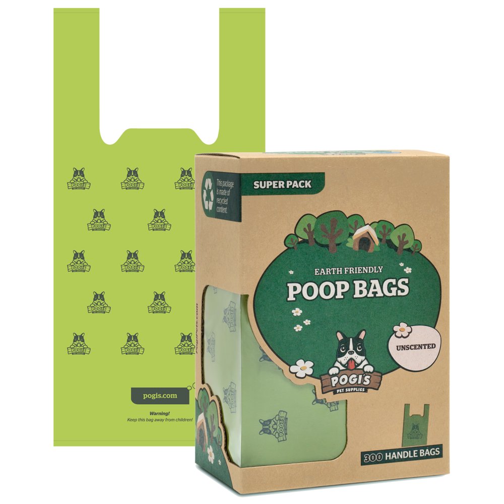 Pogi's Poop Bags 300 Unscented Dog Poop Bags with EasyTie Handles
