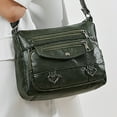 thumbnail image 3 of Stylago Leather Messenger Bags Women's Vintage Crossbody Purses Multiple Zipper Pockets Tote Shoulder Bag with Adjustable Strap Green, 3 of 7