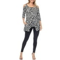 thumbnail image 2 of White Mark Fashion Casual Leopard Print Cold Shoulder Top, Women's, 2 of 6