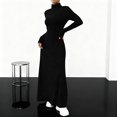 thumbnail image 2 of Quixlent Sweater Dress for Women Casual Long Sleeve High Neck Ribbed Knit A-Line Dress Fall Winter Pullover Tunic Maxi Dress, 2 of 8