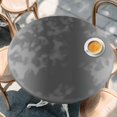 thumbnail image 4 of Round Table Cover 45-54 Inch Ombre Charcoal Gray Waterproof Reusable Table Cloth Round Fitted Vinyl Tablecloth with Elastic Edged for Parties Outdoors, Solid Color Gradient Minimalist Modern, 4 of 9