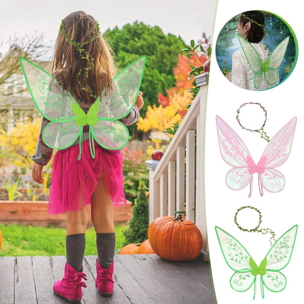 Xihbxyly Disfraz de Ala de Ángel, Diseño de Organza Brillante, Forma Plegable, Tirantes Elásticos, Suave y Cómodo, Accesorio de Fotografía, Halloween, Carnaval, Mascarada, Fiesta, Incluye 1 Ala.