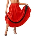 thumbnail image 4 of Raenseen Womens Flamenco Dance Skirt Folkloric Spanish Bull Dance Skirts Full Circle Mexican Type C 180 Degree One Size, 4 of 9