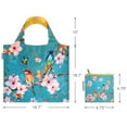 thumbnail image 2 of Wrapables Large Reusable Shopping Tote Bag with Outer Pouch, Cherry Blossoms, 2 of 6