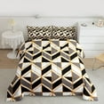 thumbnail image 2 of Homewish Geometric Stripes 2pcs Bedding Comforter Set for Female Men Women,Retro Minimalist Twin Comforter Sets,Vintage Aesthetic Breathable Bedding Set,Microfiber Bedroom Decor,Reversible, 2 of 8