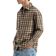 thumbnail image 5 of Mens Plaid Dress Shirt Long Sleeve Wrinkle Free Lapel Tee Casual Gingham Checkered Shirts, 5 of 7