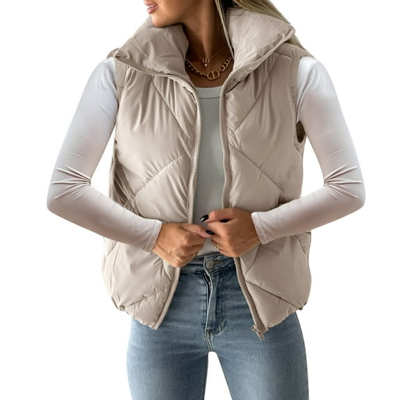 Sherrylily Women Quilted Vest Zip Up Sleeveless Puffer Padded Outwear