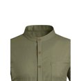 thumbnail image 4 of Txlixc - Camiseta informal de verano para hombre, color sólido, manga corta, cuello levantado, con botones Txlixc Casual, 4 of 9