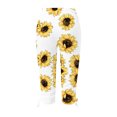 thumbnail image 4 of QUYUON High Waisted Capris Leggings for Women Casual Summer Floral Printed Cropped Pants Capris Pants with Drawstring Side Elastic Waist Pull on Pants Comfy Lounge Pants Beach Trousers, 4 of 4
