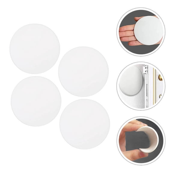 Soimiss 4Pcs Silicone Self Adhesive Door Stopper White Round Wall Protector for Shock Absorption