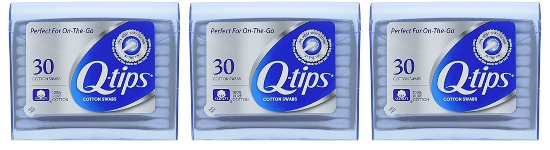 Q-tips Cotton Swabs For Beauty And First Aid Travel Pack 30 Each Pack Of 3