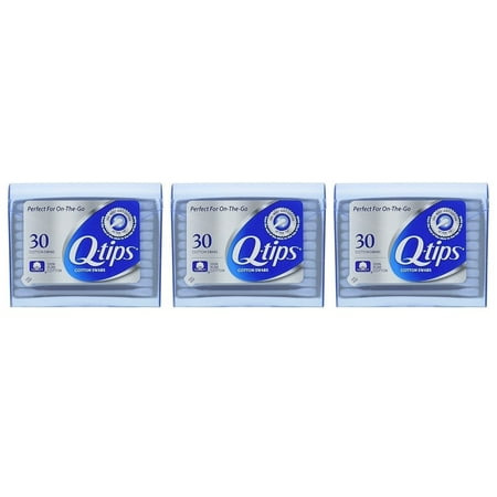 Q-tips Cotton Swabs For Beauty And First Aid Travel Pack 30 Each Pack Of 3