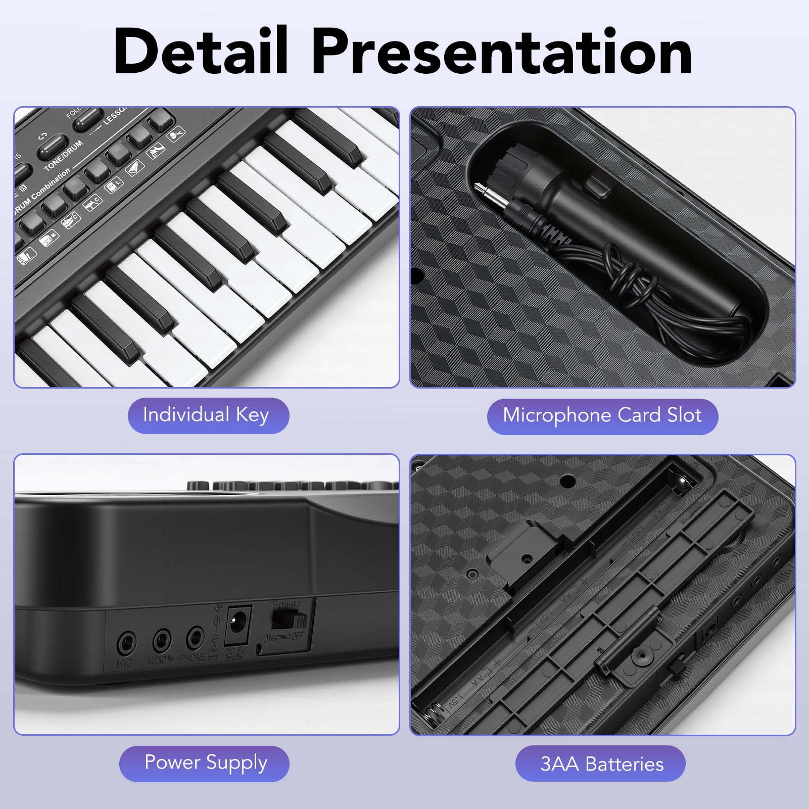 61 Keys Keyboard Piano for Kids, Portable Electronic Digital Piano for Beginners, Perfect Musical Starter Instrument, Ideal Gift for Aspiring Musicians, Electric Piano Birthday Gift for Children