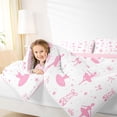 thumbnail image 3 of Castle Fairy Ballet Girl King Size Comforter Sets 3pcs,Cartoon Swan Bow Comforters King Size,Pink White,Grey Reversible,1 Comforter and 2 Pillowcases, 3 of 6