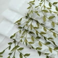 thumbnail image 4 of Embroidered Transparent Curtains, Natural Embroidered Voile Drapes and Curtains Weeping Leaves Design for Kids Room Window Treatment Drapery Semi Sheer White and Green 39.4" x 75", 1 Panel, 4 of 7