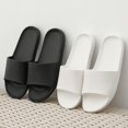 thumbnail image 2 of WDZKN Zapatillas de casa concisas para hombre y mujer, chanclas planas de EVA ligeras para interiores y baño, toboganes para parejas, H2036G, 2 of 7