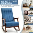 thumbnail image 4 of Homhum 2PCS Upholstered Rocking Chair, Modern High Back Armchair, Adult Single Sofa for Indoor, Blue, 4 of 8