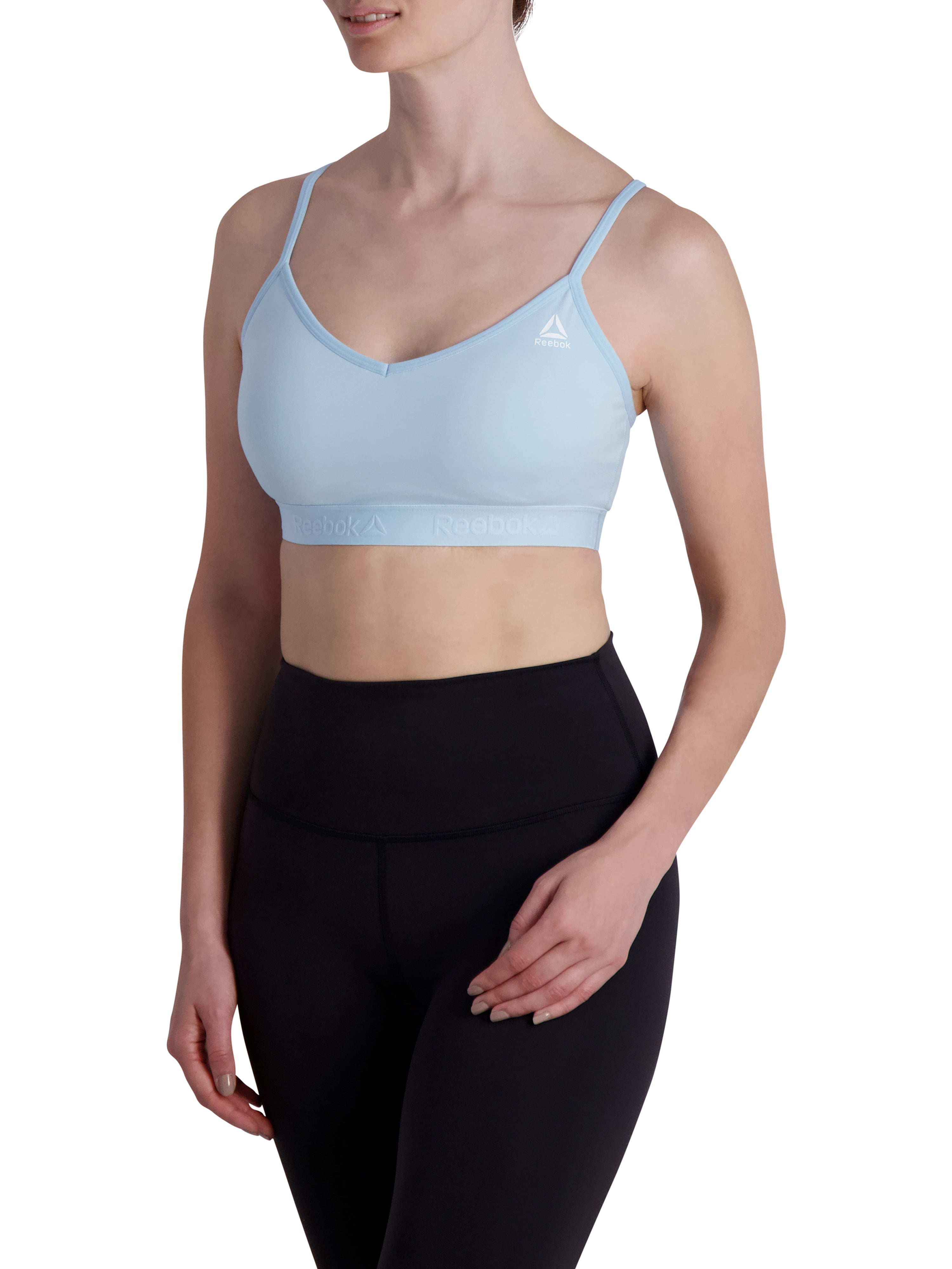 Reebok Women's Everyday Racerback Sports Bra with Mesh Panel and Removable Cups