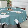 thumbnail image 5 of Eveokoki Round Tablecloth - 60 Inch Dia - Polyester Fabric Table Cloth - Washable Table Cover with Dust-Proof Wrinkle Resistant for Restaurant, Picnic, Indoor and Outdoor Dining,Dolphin, 5 of 5