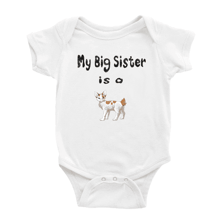 

My Big Sister Is A Japanese Bobtail Cat Funny Baby Bodysuit For Boy Girl