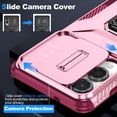 thumbnail image 4 of Allytechgroup Samsung Galaxy S25 Edge Case, Sliding Camera Lens Cover Military Grade Protection Stand Bracket Bumper Rugged TPU PC Phone Case for Samsung Galaxy S25 Edge, Pink, 4 of 8